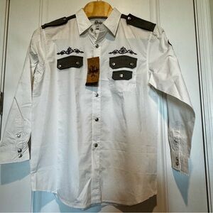 ABLANCHE Vintage Y2K Embroidered Button Down Long Sleeve Shirt